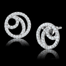 Load image into Gallery viewer, TS511 - Rhodium 925 Sterling Silver Earrings with AAA Grade CZ  in Clear
