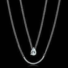 Load image into Gallery viewer, TS514 - Rhodium 925 Sterling Silver Necklace with AAA Grade CZ  in Clear