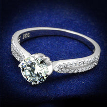 Load image into Gallery viewer, TS537 - Rhodium 925 Sterling Silver Ring with AAA Grade CZ  in Clear