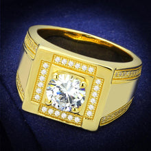 Load image into Gallery viewer, TS552 - Gold 925 Sterling Silver Ring with AAA Grade CZ  in Clear