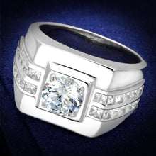 Load image into Gallery viewer, TS553 - Rhodium 925 Sterling Silver Ring with AAA Grade CZ  in Clear