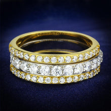 Load image into Gallery viewer, TS568 - Gold+Rhodium 925 Sterling Silver Ring with AAA Grade CZ  in Clear