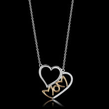 Load image into Gallery viewer, TS570 - Rose Gold + Rhodium 925 Sterling Silver Necklace with AAA Grade CZ  in Clear