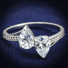 Load image into Gallery viewer, TS578 - Rhodium 925 Sterling Silver Ring with AAA Grade CZ  in Clear