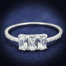 Load image into Gallery viewer, TS579 - Rhodium 925 Sterling Silver Ring with AAA Grade CZ  in Clear