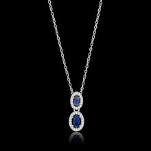 Load image into Gallery viewer, TS608 - Rhodium 925 Sterling Silver Chain Pendant with Synthetic Synthetic Glass in Montana