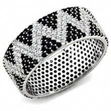 Load image into Gallery viewer, TS613 - Rhodium 925 Sterling Silver Ring with AAA Grade CZ  in Jet