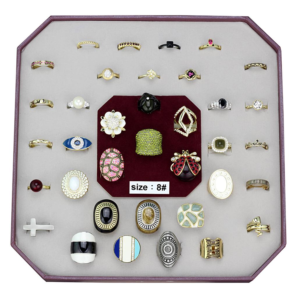 VK-042-SIZE8 - Assorted Brass Ring with Assorted  in Assorted
