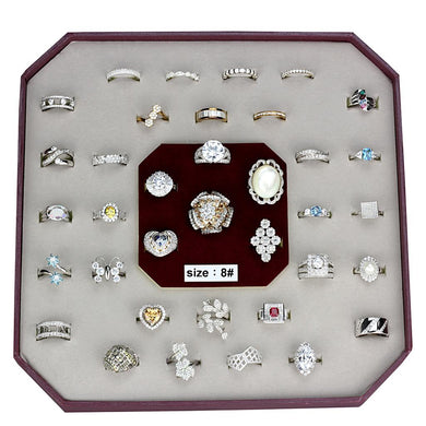 VK925-003-SIZE8 - Assorted 925 Sterling Silver Ring with Assorted  in Assorted