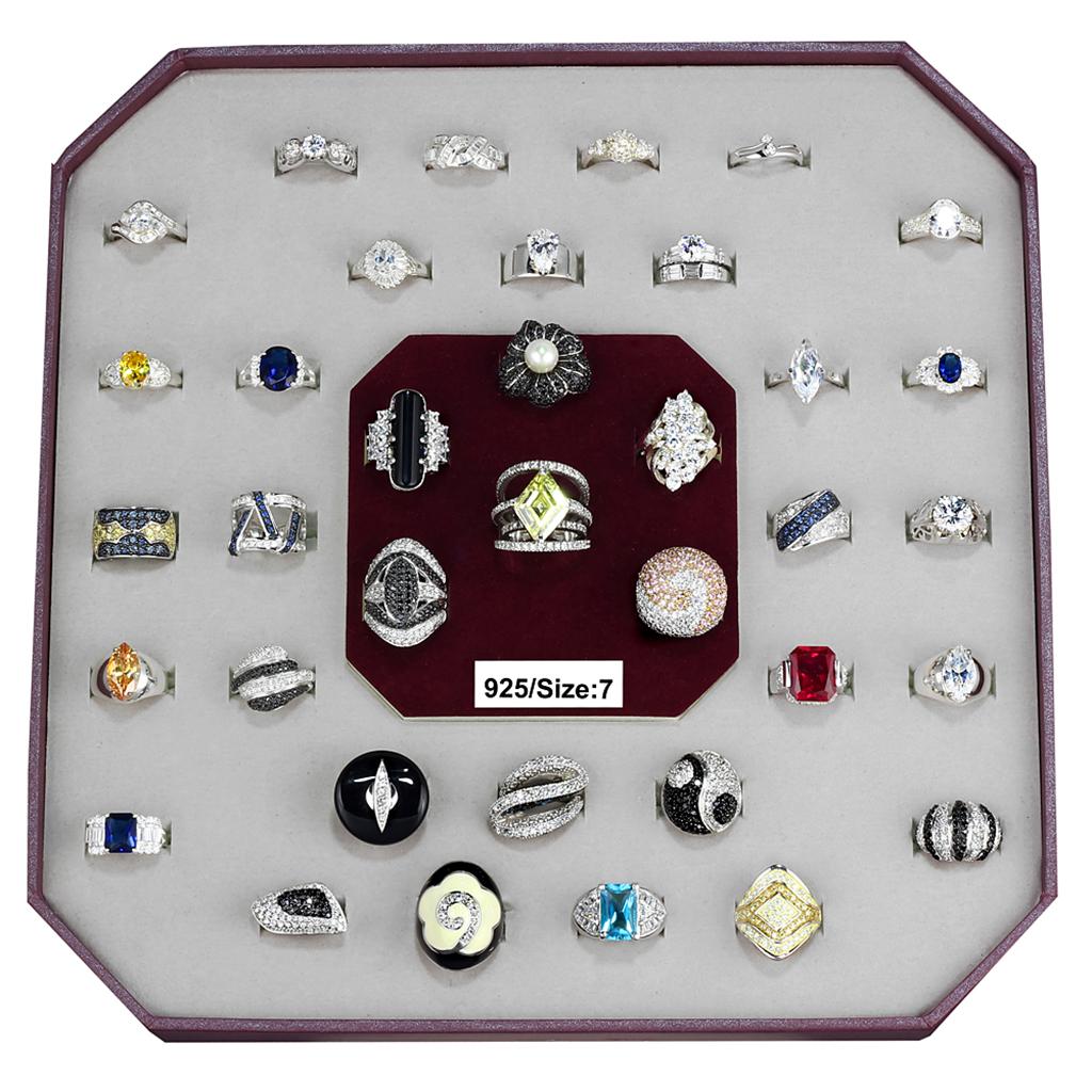 VK925-004-SIZE7 - Assorted 925 Sterling Silver Ring with Assorted  in Assorted