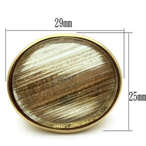VL002 - IP Gold(Ion Plating) Brass Ring with Synthetic Synthetic Rutile in Topaz