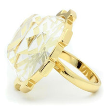 Load image into Gallery viewer, VL006 - Gold Brass Ring with Synthetic Synthetic Glass in Clear