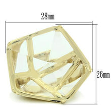 Load image into Gallery viewer, VL007 - Gold Brass Ring with Synthetic Synthetic Stone in Clear