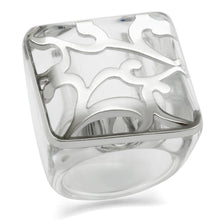 Load image into Gallery viewer, VL012 - Rhodium Brass Ring with Synthetic Synthetic Stone in Clear