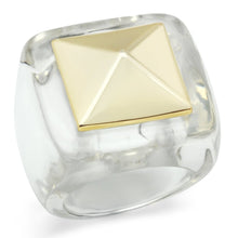 Load image into Gallery viewer, VL015 - Gold Brass Ring with Synthetic Synthetic Stone in Clear