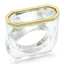 Load image into Gallery viewer, VL016 - Gold Brass Ring with Synthetic Synthetic Stone in Clear