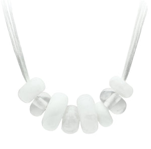 VL024 -  Resin Necklace with Synthetic Synthetic Stone in White
