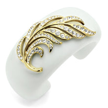 Load image into Gallery viewer, VL028 - IP Gold(Ion Plating) Brass Bangle with Synthetic Synthetic Stone in White