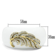 Load image into Gallery viewer, VL028 - IP Gold(Ion Plating) Brass Bangle with Synthetic Synthetic Stone in White