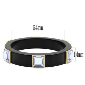 VL031 - IP Gold(Ion Plating) Brass Bangle with Synthetic Acrylic in Light Amethyst