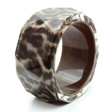 Load image into Gallery viewer, VL035 -  Resin Bangle with Synthetic Synthetic Stone in Animal pattern