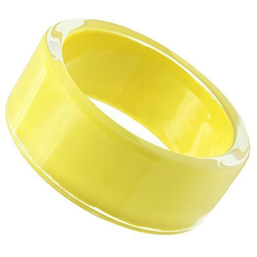 VL042 -  Resin Bangle with Synthetic Synthetic Stone in Citrine Yellow