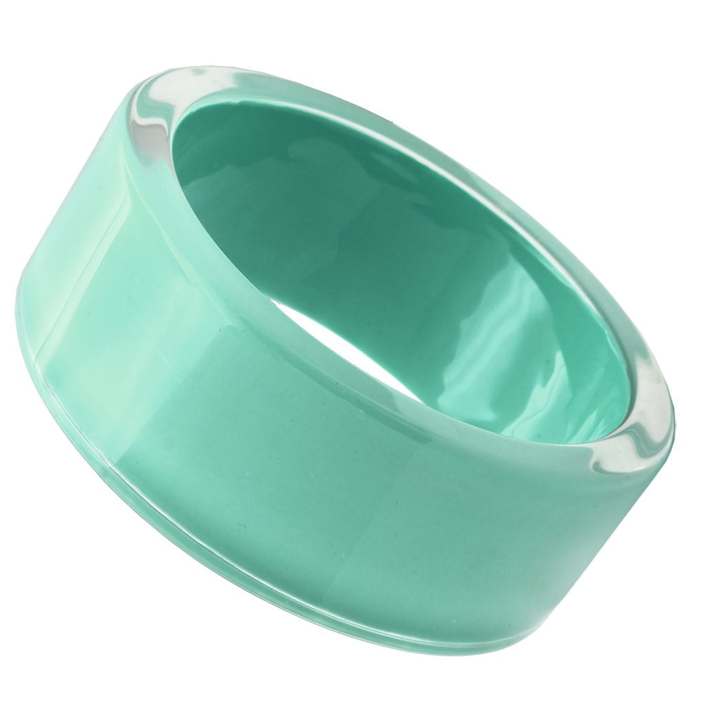 VL044 -  Resin Bangle with Synthetic Synthetic Stone in Emerald