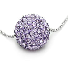 Load image into Gallery viewer, VL056 - Rhodium Brass Chain Pendant with Top Grade Crystal  in Light Amethyst