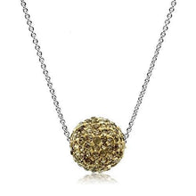 Load image into Gallery viewer, VL057 - Rhodium Brass Chain Pendant with Top Grade Crystal  in Topaz
