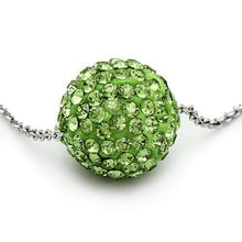 Load image into Gallery viewer, VL060 - Rhodium Brass Chain Pendant with Top Grade Crystal  in Emerald