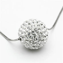 Load image into Gallery viewer, VL061 - Rhodium Brass Chain Pendant with Top Grade Crystal  in Clear