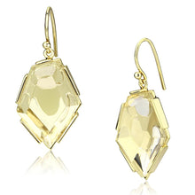 Load image into Gallery viewer, VL066 - IP Gold(Ion Plating) Brass Earrings with Synthetic Synthetic Stone in Clear