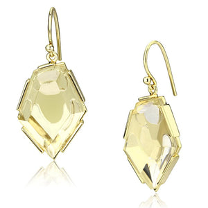 VL066 - IP Gold(Ion Plating) Brass Earrings with Synthetic Synthetic Stone in Clear
