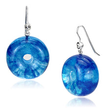 Load image into Gallery viewer, VL069 - IP rhodium (PVD) Brass Earrings with Synthetic Synthetic Stone in Blue Topaz