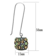 Load image into Gallery viewer, VL090 - High polished (no plating) Stainless Steel Earrings with Top Grade Crystal  in Multi Color