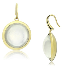Load image into Gallery viewer, VL102 - IP Gold(Ion Plating) Brass Earrings with Synthetic Synthetic Stone in Clear