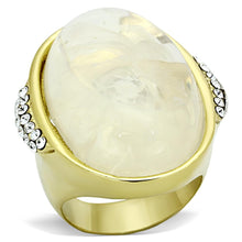 Load image into Gallery viewer, VL108 - IP Gold(Ion Plating) Stainless Steel Ring with Synthetic Synthetic Stone in Clear