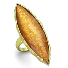 Load image into Gallery viewer, VL120 - IP Gold(Ion Plating) Stainless Steel Ring with Synthetic Synthetic Stone in Orange